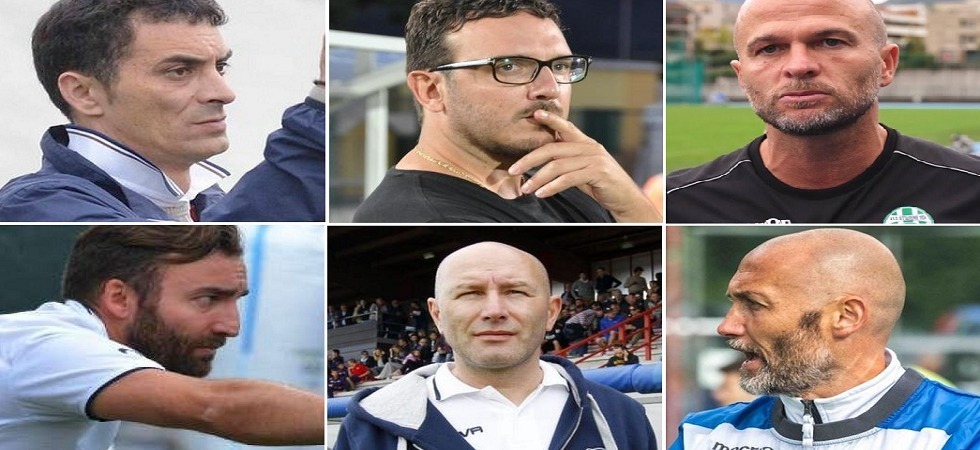 I sei tecnici intervista da Il Dolomiti riguardo l'assegnazione del Pallone d'Oro. Da sx in alto Zoller (Mori), Eccher (Rovereto), Ferretti (Settaurense), Moratti (Anaune), Bandera (Termeno) e Toccoli (Mezzocorona I sei tecnici intervista da Il Dolomiti riguardo l'assegnazione del Pallone d'Oro
